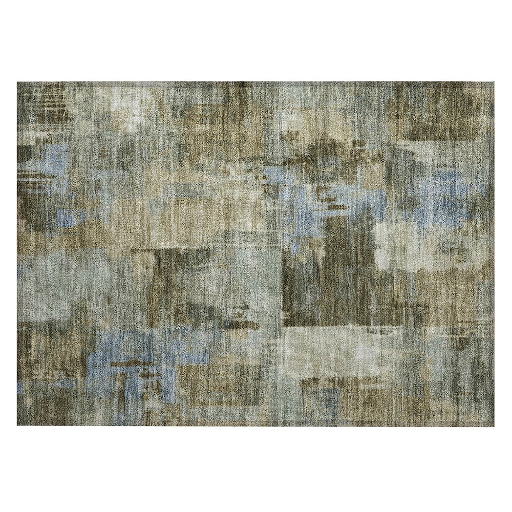 Machine Washable Indoor/Outdoor Chantille ACN2069 Green 1'8" x 2'6" Rug. Picture 1