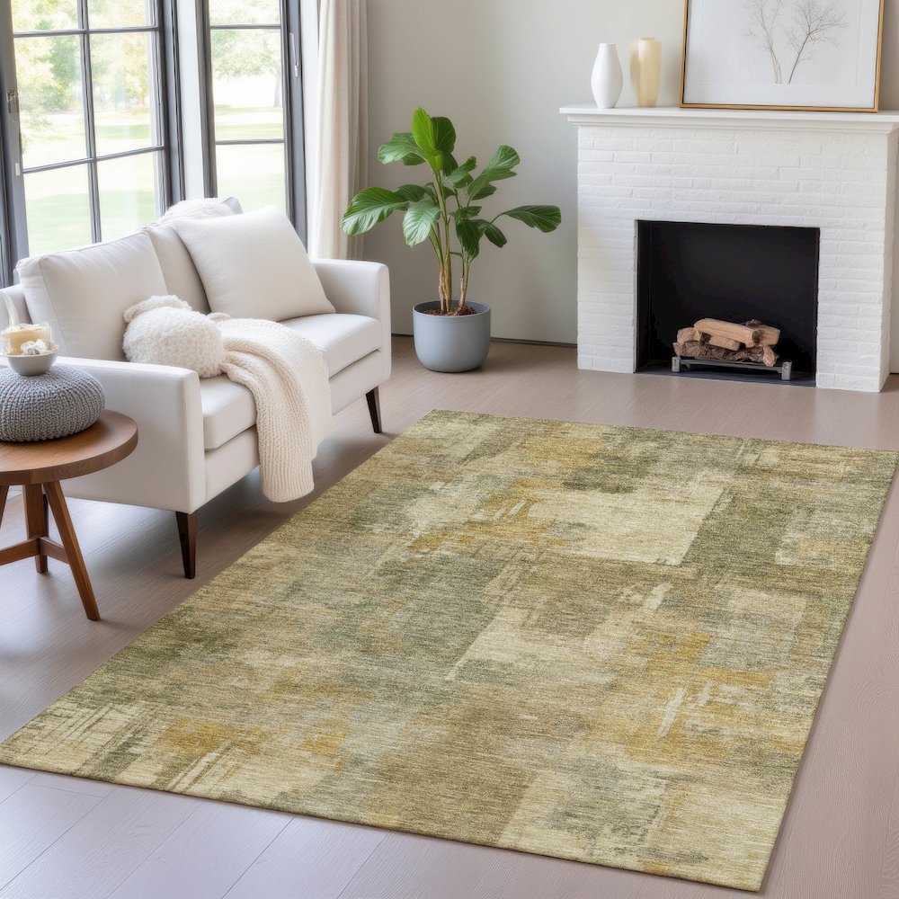 Machine Washable Indoor/Outdoor Chantille ACN2069 Khaki 2'6" x 3'10" Rug. Picture 5