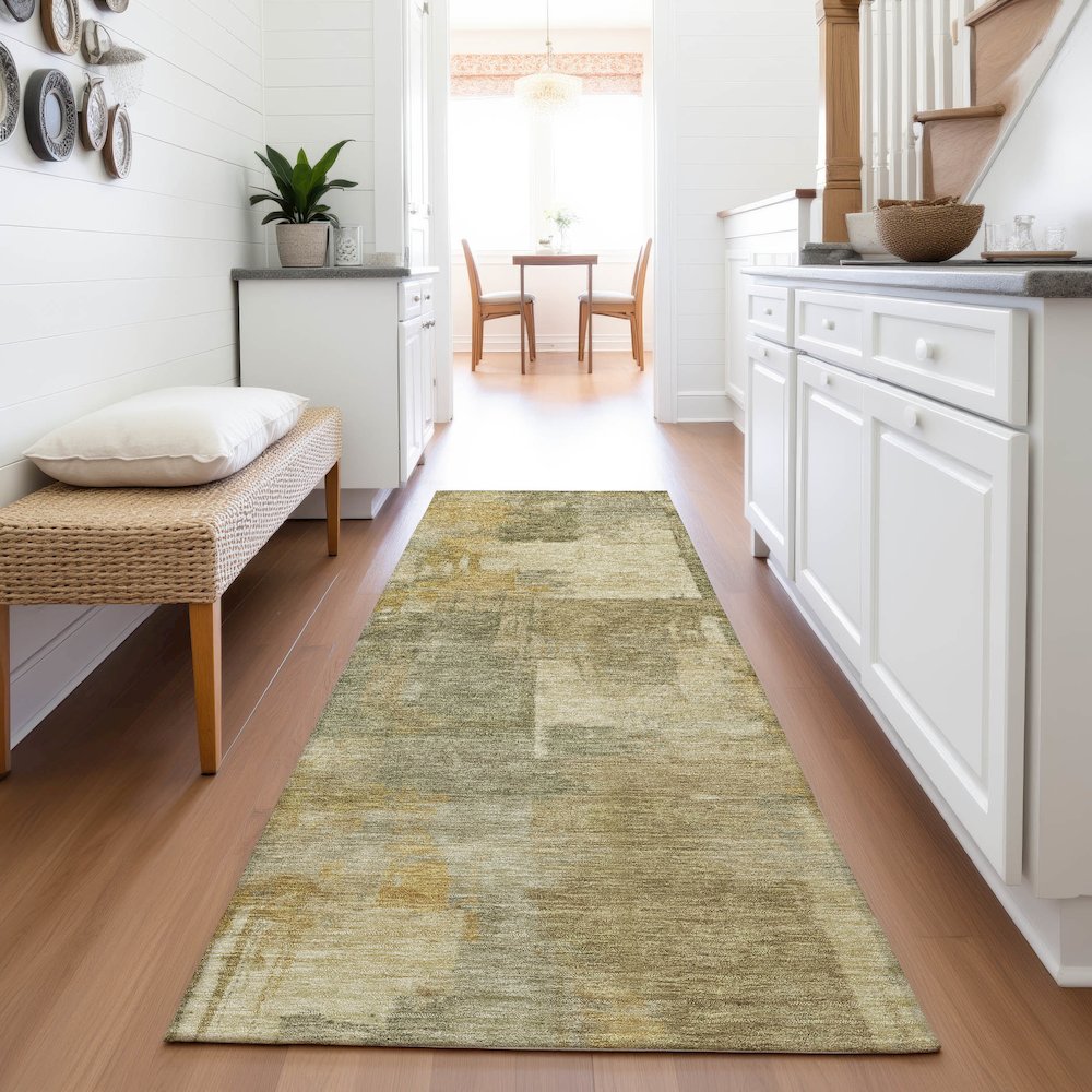 Machine Washable Indoor/Outdoor Chantille ACN2069 Khaki 2'3" x 7'6" Runner Rug. Picture 5