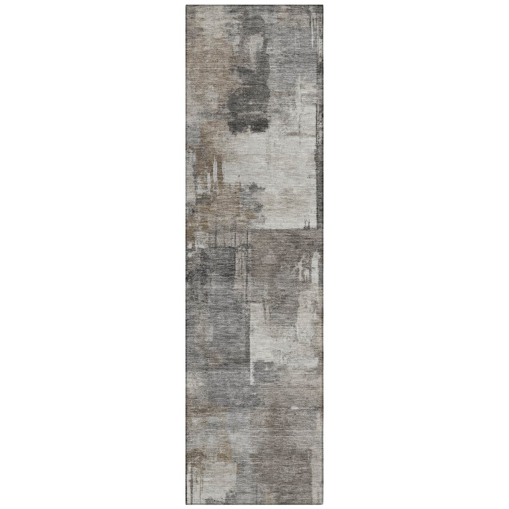 Machine Washable Indoor/Outdoor Chantille ACN2069 Pewter 2'3" x 7'6" Runner Rug. Picture 1