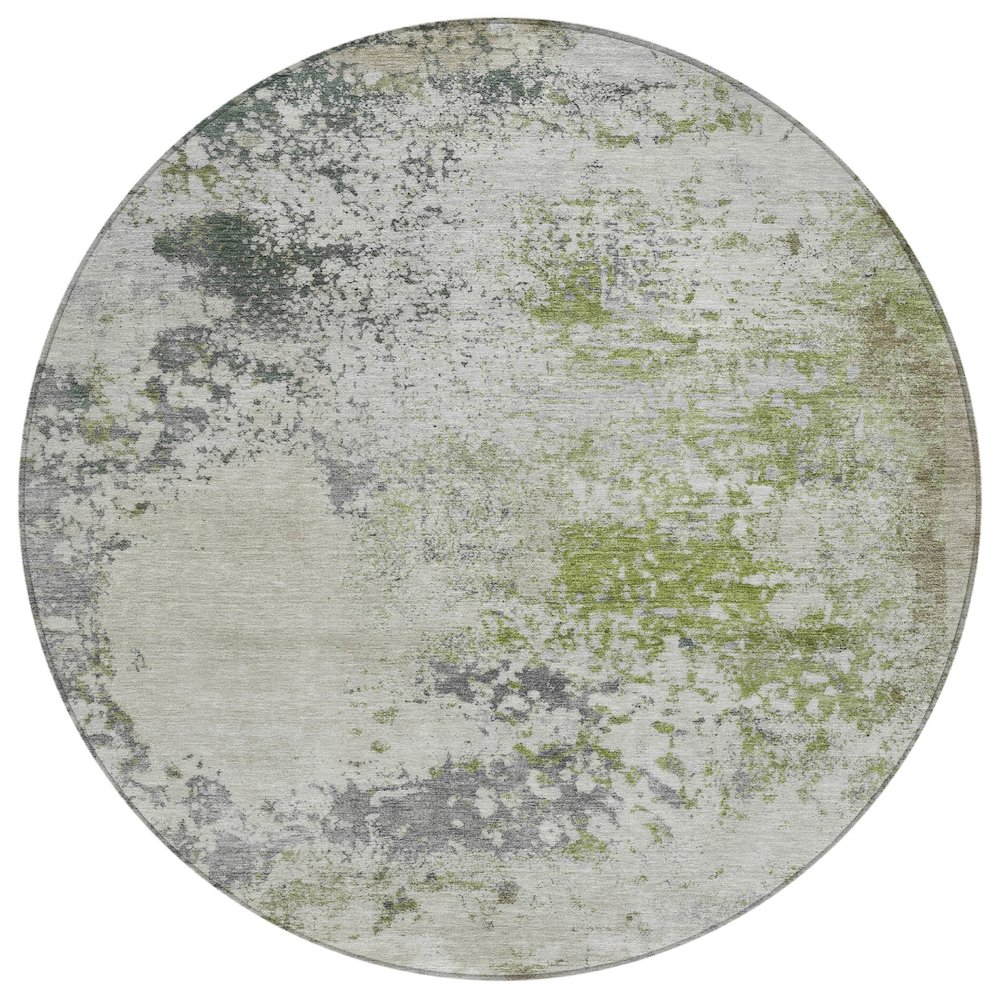 Machine Washable Indoor/Outdoor Chantille ACN2070 Linen 8' x 8' Round Rug. Picture 1