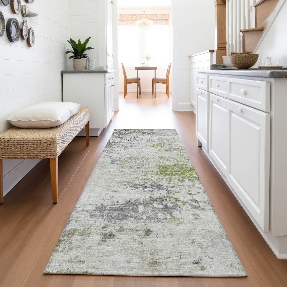 Machine Washable Indoor/Outdoor Chantille ACN2070 Linen 2'3" x 7'6" Runner Rug. Picture 5