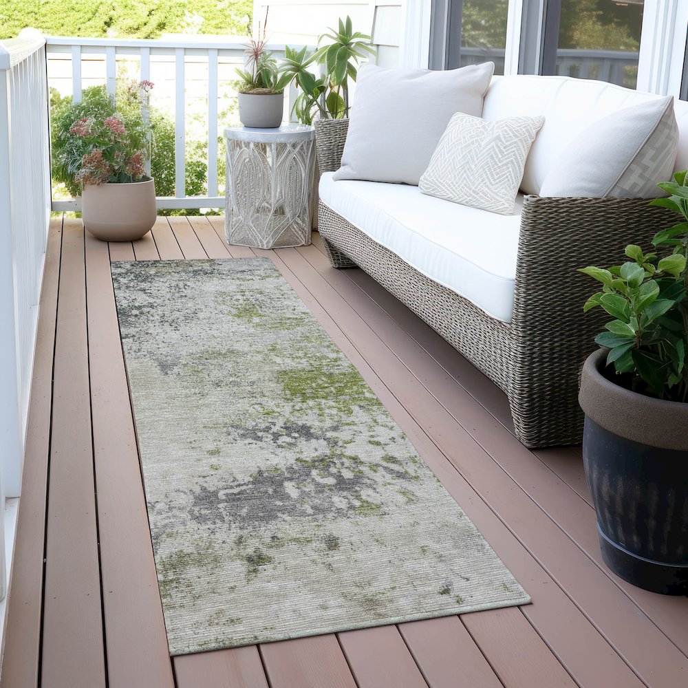 Machine Washable Indoor/Outdoor Chantille ACN2070 Linen 2'3" x 7'6" Runner Rug. Picture 6