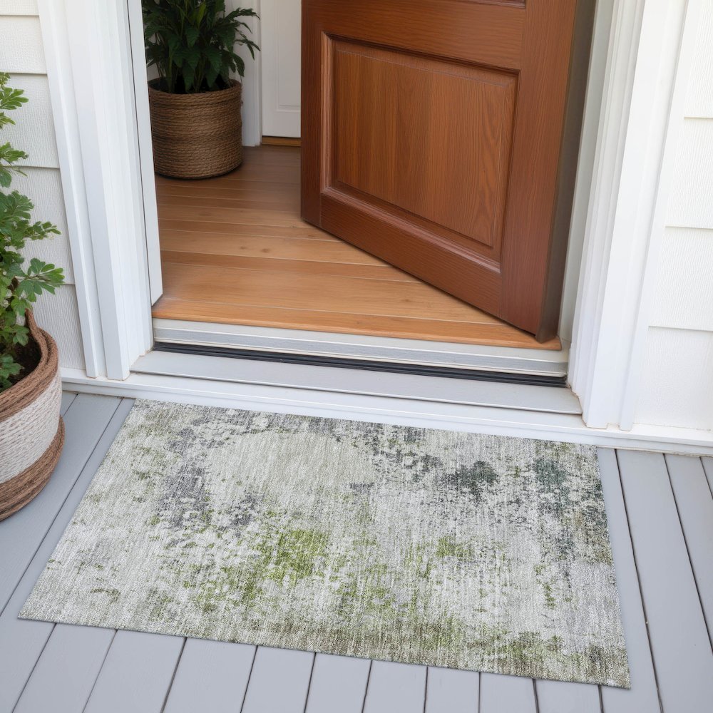 Machine Washable Indoor/Outdoor Chantille ACN2070 Linen 1'8" x 2'6" Rug. Picture 6