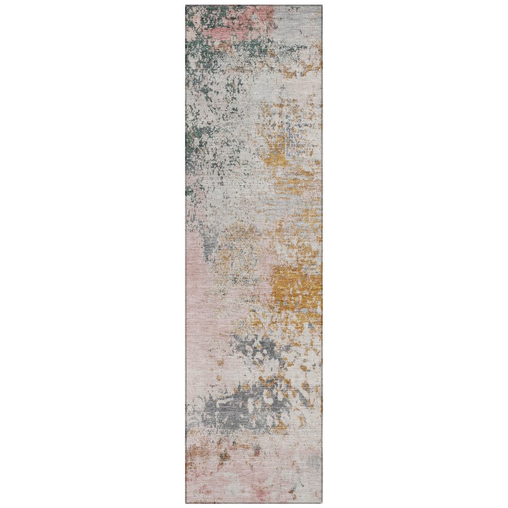 Machine Washable Indoor/Outdoor Chantille ACN2070 Pink 2'3" x 7'6" Runner Rug. Picture 1