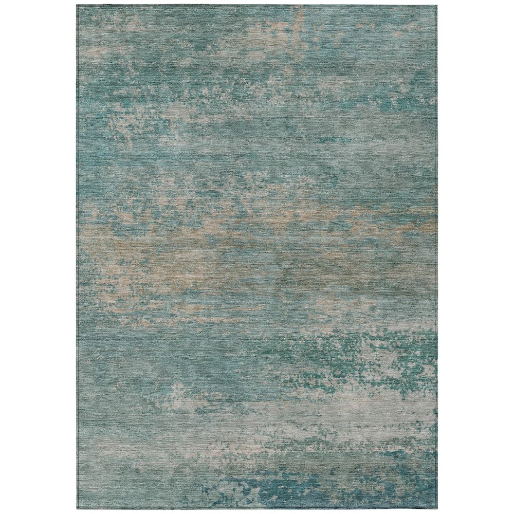 Machine Washable Indoor/Outdoor Chantille ACN2071 Aqua 2'6" x 3'10" Rug. Picture 1