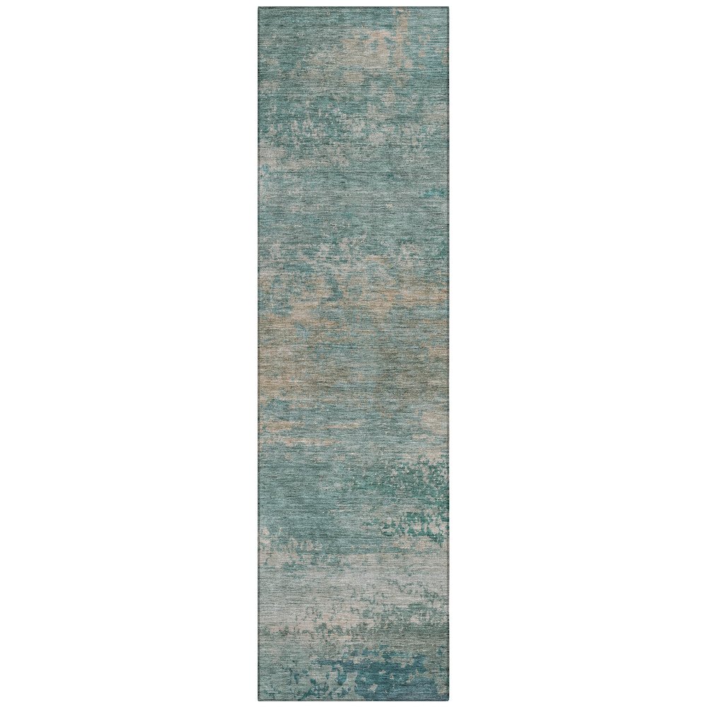 Machine Washable Indoor/Outdoor Chantille ACN2071 Aqua 2'3" x 7'6" Runner Rug. Picture 1