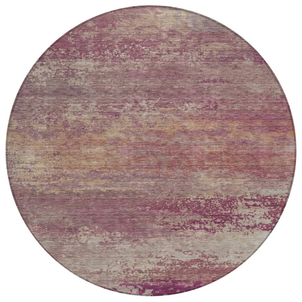 Machine Washable Indoor/Outdoor Chantille ACN2071 Merlot 8' x 8' Round Rug. Picture 1
