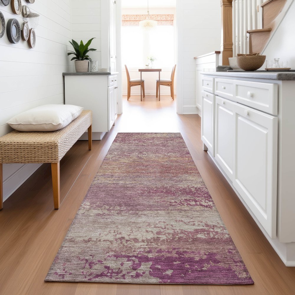 Machine Washable Indoor/Outdoor Chantille ACN2071 Merlot 2'3" x 7'6" Runner Rug. Picture 5