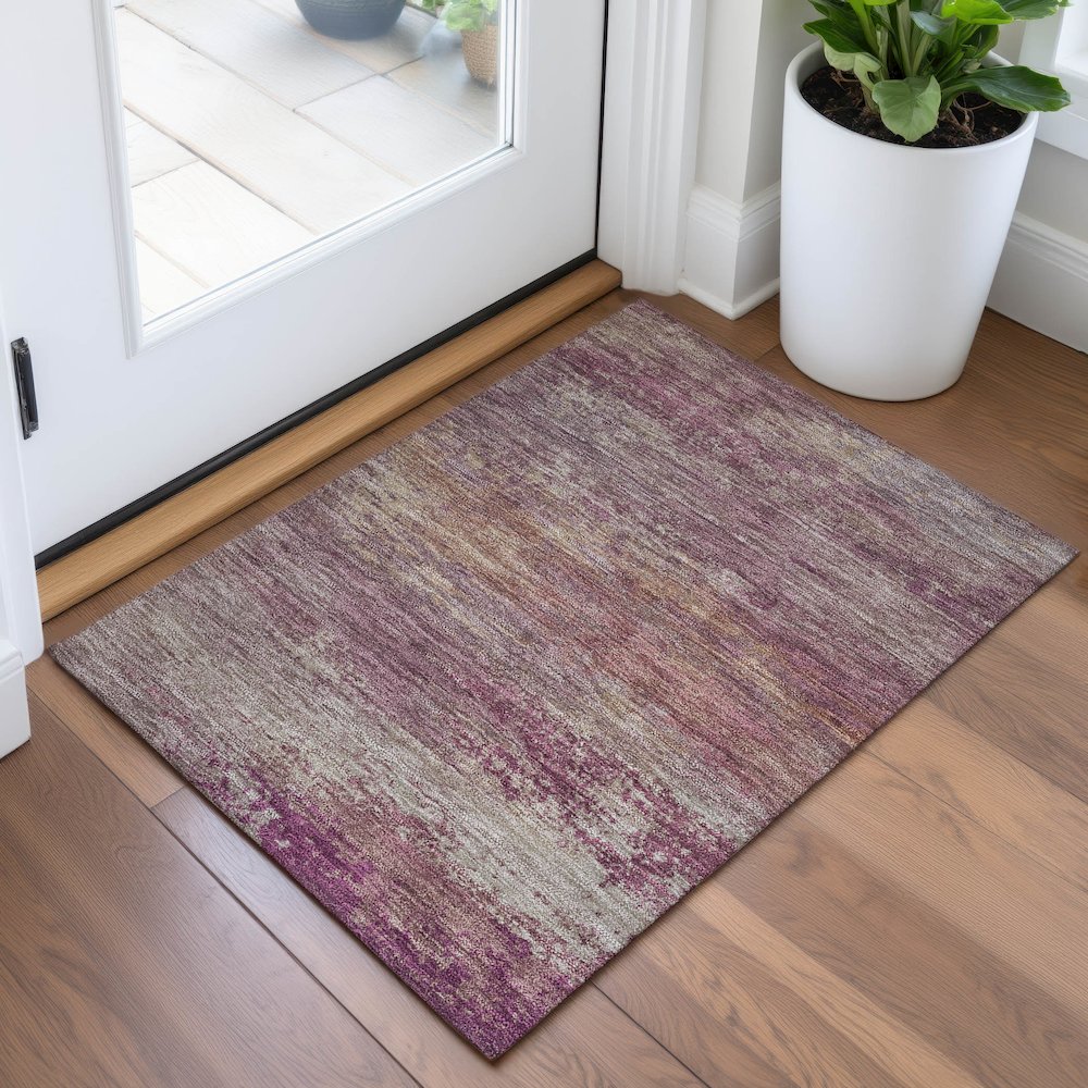Machine Washable Indoor/Outdoor Chantille ACN2071 Merlot 1'8" x 2'6" Rug. Picture 5