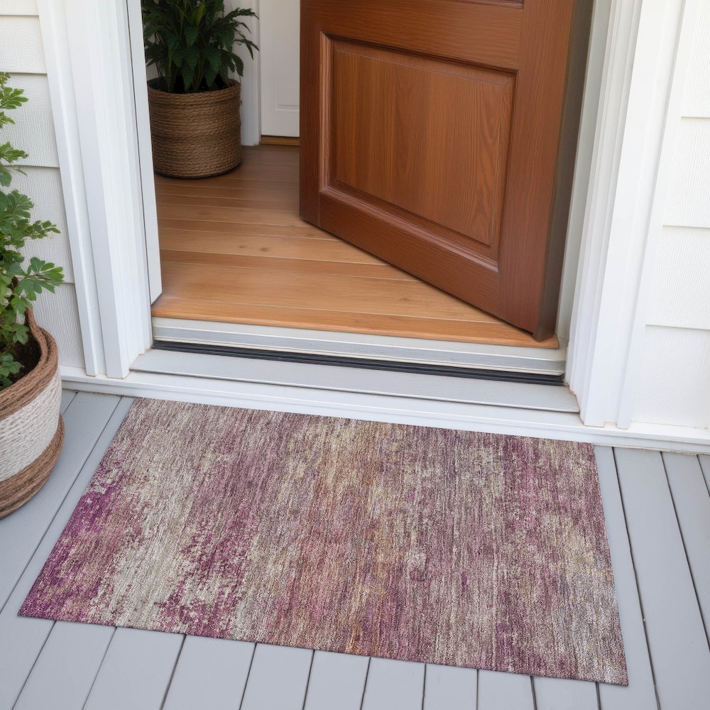 Machine Washable Indoor/Outdoor Chantille ACN2071 Merlot 1'8" x 2'6" Rug. Picture 6