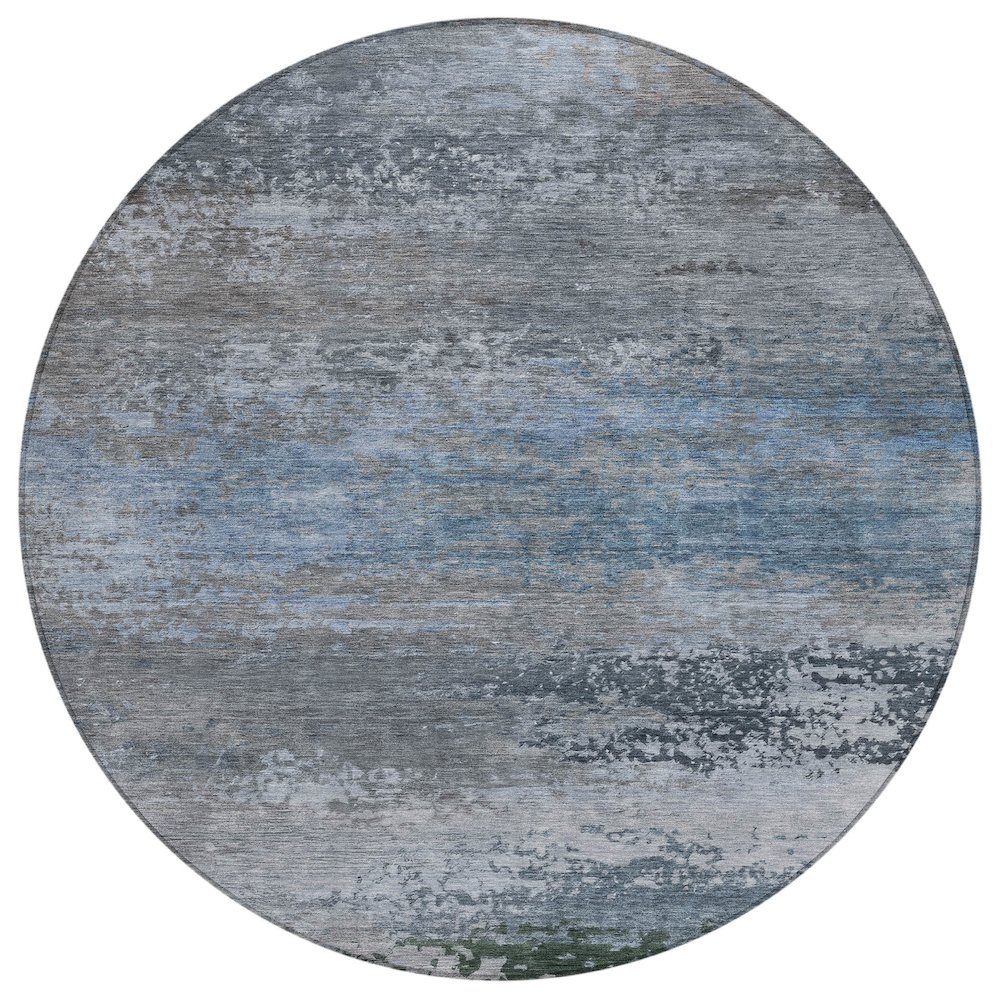 Machine Washable Indoor/Outdoor Chantille ACN2071 Pewter 8' x 8' Round Rug. Picture 1