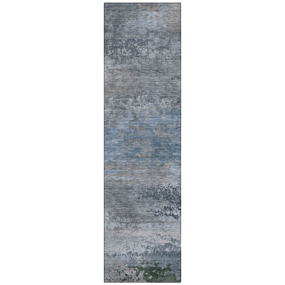 Machine Washable Indoor/Outdoor Chantille ACN2071 Pewter 2'3" x 7'6" Runner Rug. Picture 1