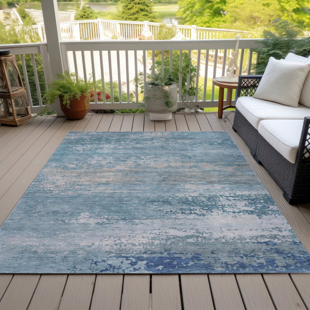 Machine Washable Indoor/Outdoor Chantille ACN2071 Sky 2'6" x 3'10" Rug. Picture 8