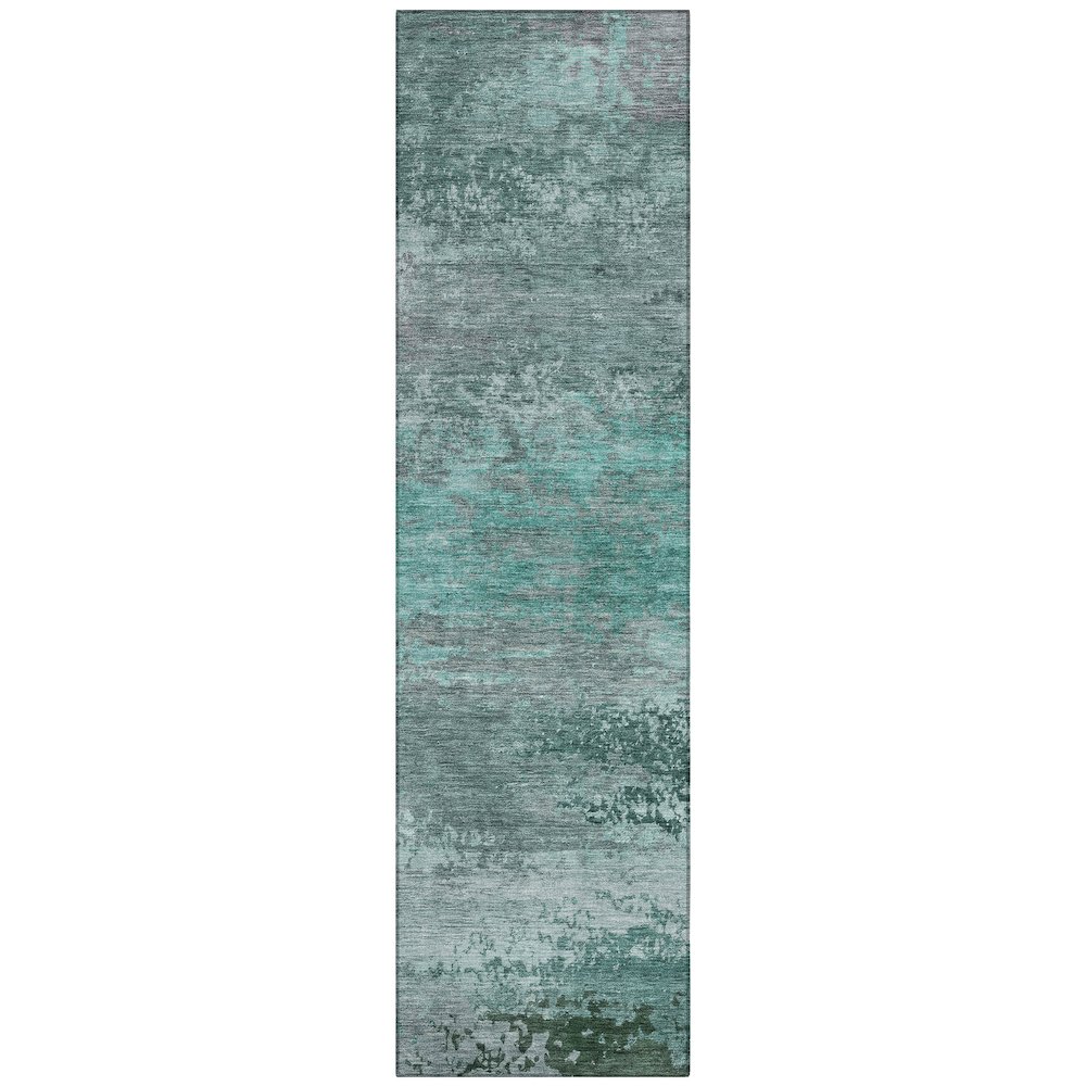 Machine Washable Indoor/Outdoor Chantille ACN2071 Teal 2'3" x 7'6" Runner Rug. Picture 1