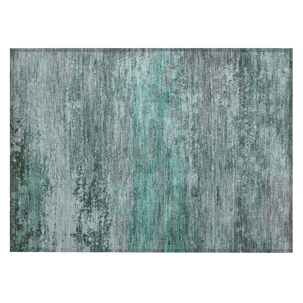 Machine Washable Indoor/Outdoor Chantille ACN2071 Teal 1'8" x 2'6" Rug. Picture 1