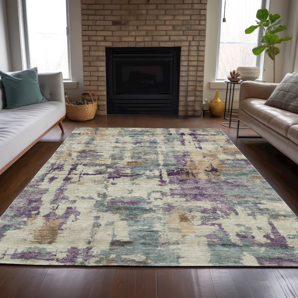 Machine Washable Indoor/Outdoor Chantille ACN2072 Linen 2'6" x 3'10" Rug. Picture 6