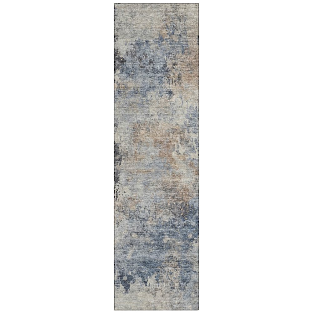 Machine Washable Indoor/Outdoor Chantille ACN2073 Denim 2'3" x 7'6" Runner Rug. Picture 1