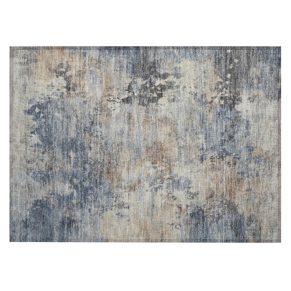 Machine Washable Indoor/Outdoor Chantille ACN2073 Denim 1'8" x 2'6" Rug. Picture 1