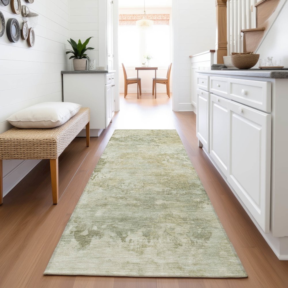 Machine Washable Indoor/Outdoor Chantille ACN2073 Sage 2'3" x 7'6" Runner Rug. Picture 5