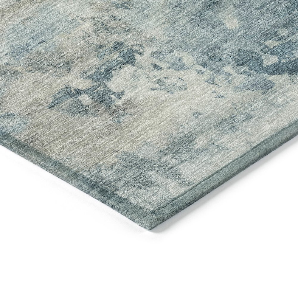 Machine Washable Indoor/Outdoor Chantille ACN2073 Teal 1'8" x 2'6" Rug. Picture 3