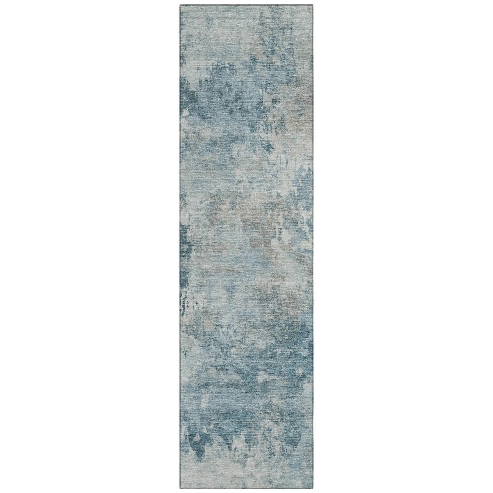 Machine Washable Indoor/Outdoor Chantille ACN2073 Teal 2'3" x 7'6" Runner Rug. Picture 1