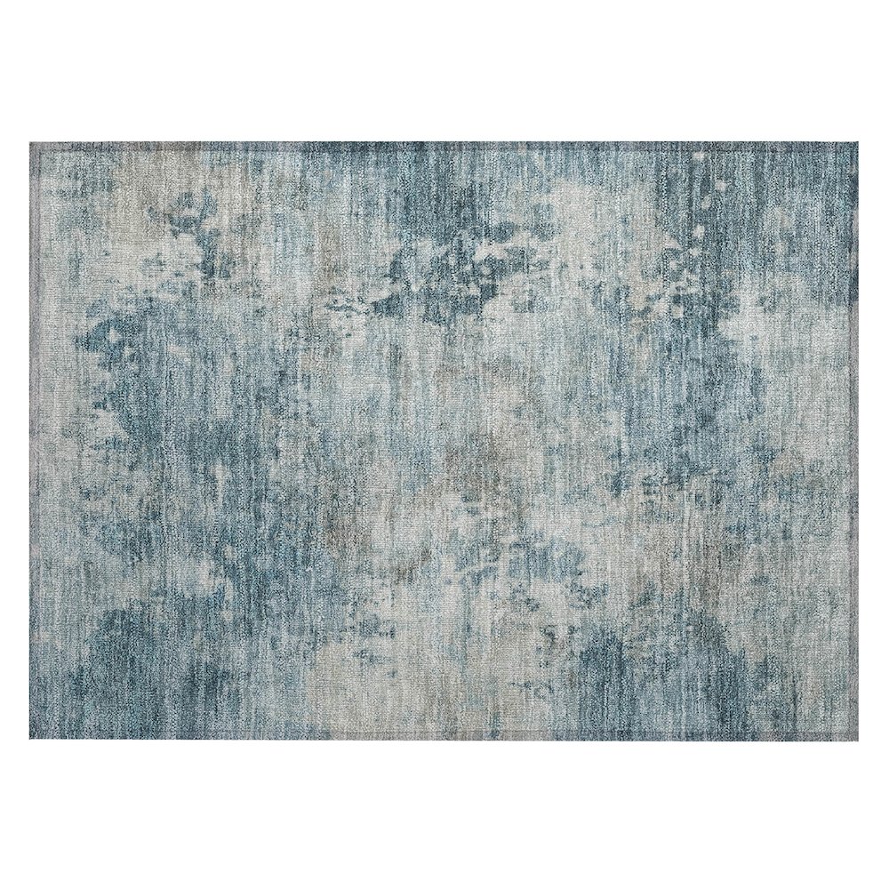 Machine Washable Indoor/Outdoor Chantille ACN2073 Teal 1'8" x 2'6" Rug. Picture 1