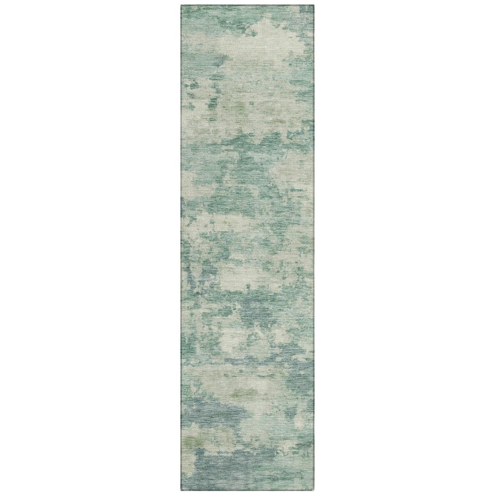 Machine Washable Indoor/Outdoor Chantille ACN2074 Teal 2'3" x 7'6" Runner Rug. Picture 1