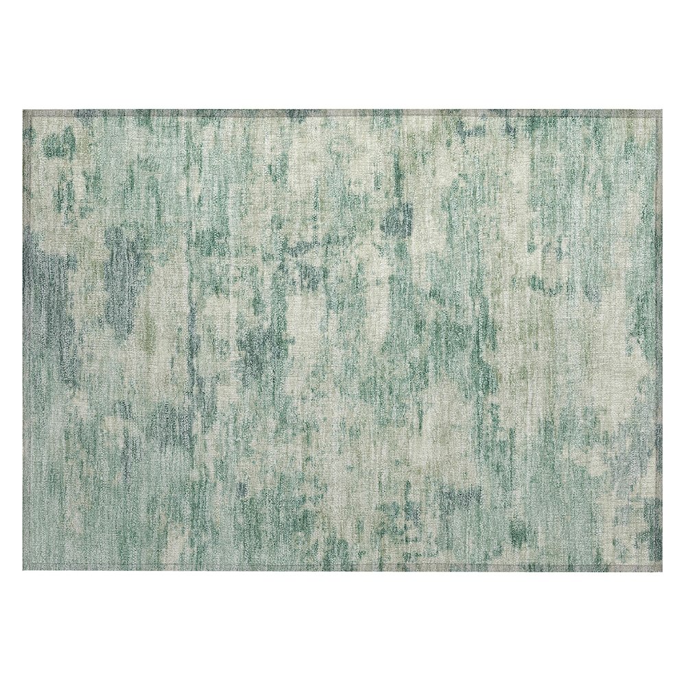 Machine Washable Indoor/Outdoor Chantille ACN2074 Teal 1'8" x 2'6" Rug. Picture 1