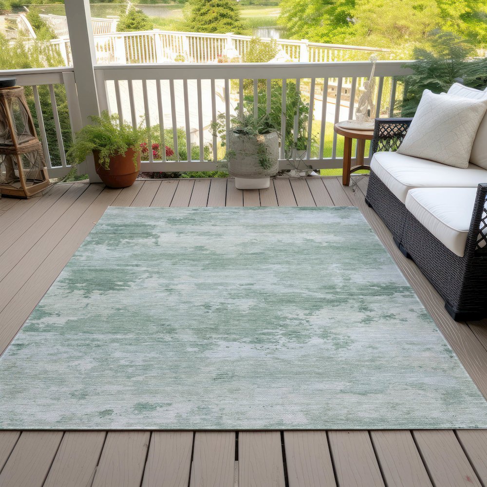 Machine Washable Indoor/Outdoor Chantille ACN2075 Mint 2'6" x 3'10" Rug. Picture 8