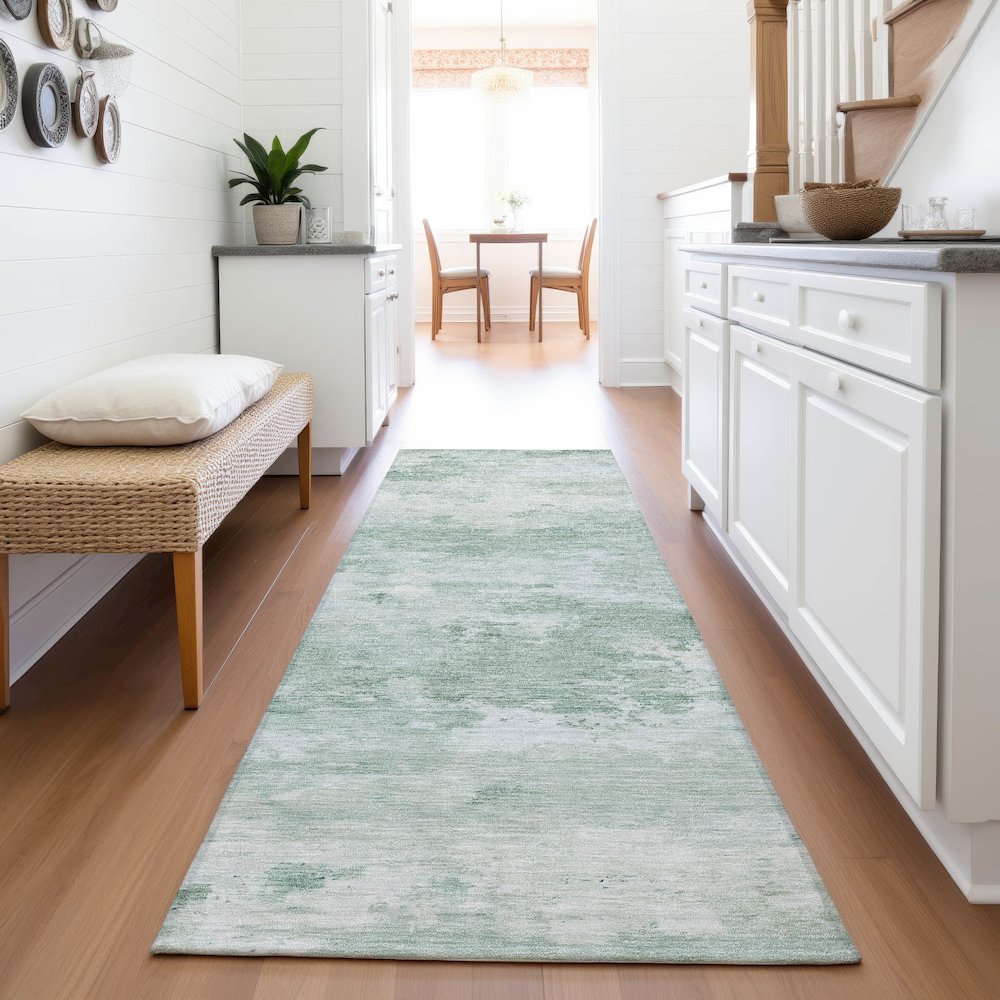 Machine Washable Indoor/Outdoor Chantille ACN2075 Mint 2'3" x 7'6" Runner Rug. Picture 5