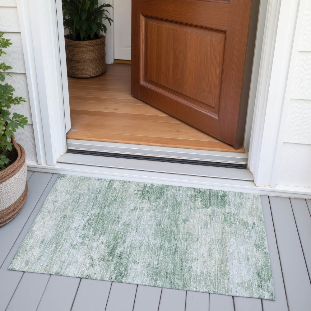 Machine Washable Indoor/Outdoor Chantille ACN2075 Mint 1'8" x 2'6" Rug. Picture 6