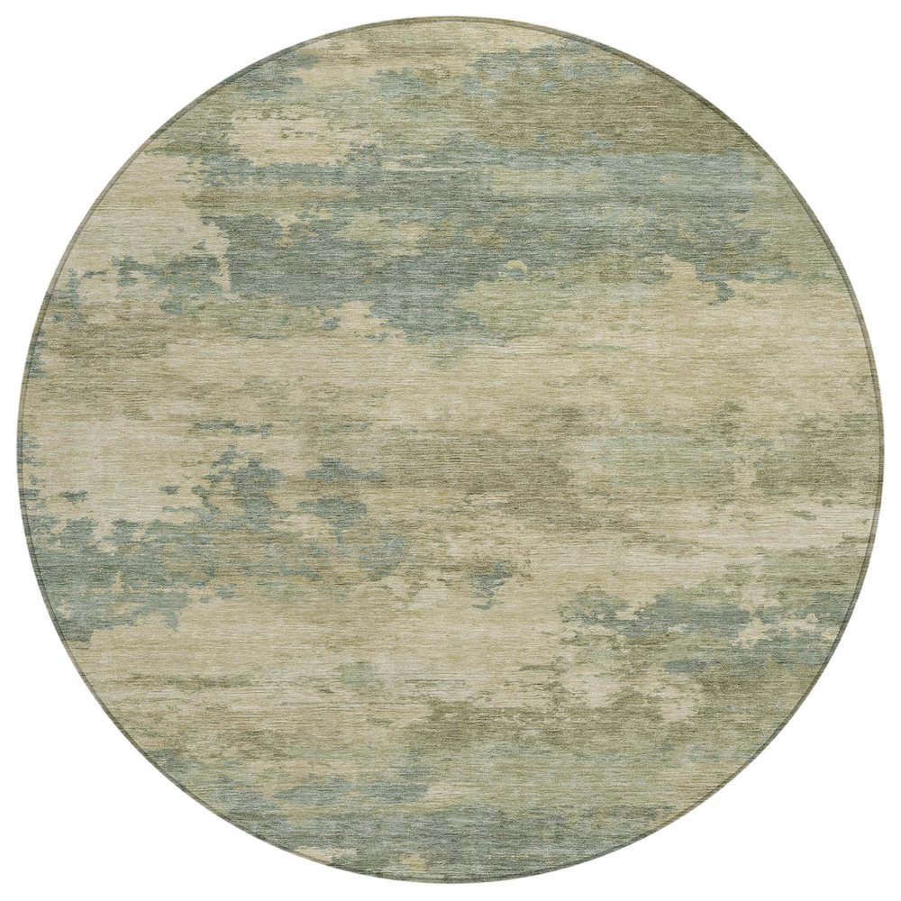 Machine Washable Indoor/Outdoor Chantille ACN2075 Seafoam 8' x 8' Round Rug. Picture 1
