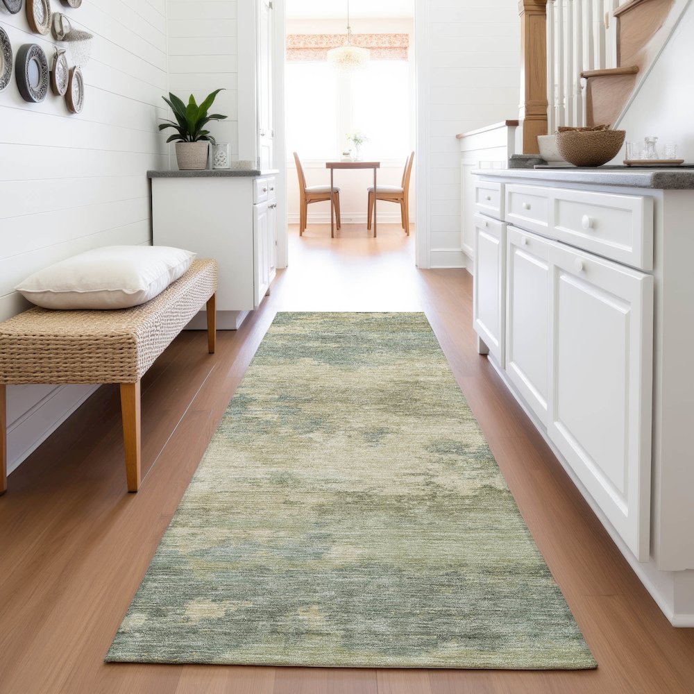 Machine Washable Indoor/Outdoor Chantille ACN2075 Seafoam 2'3" x 7'6" Runner Rug. Picture 5