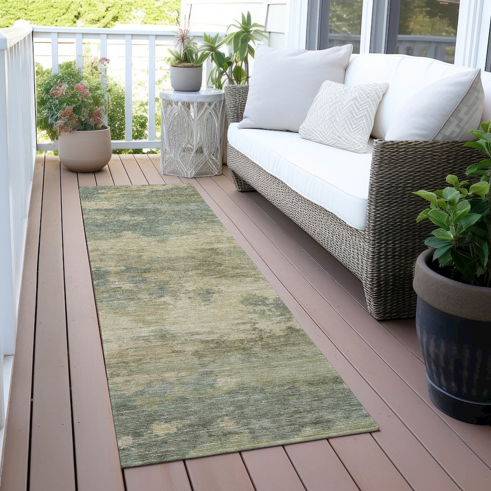 Machine Washable Indoor/Outdoor Chantille ACN2075 Seafoam 2'3" x 7'6" Runner Rug. Picture 6