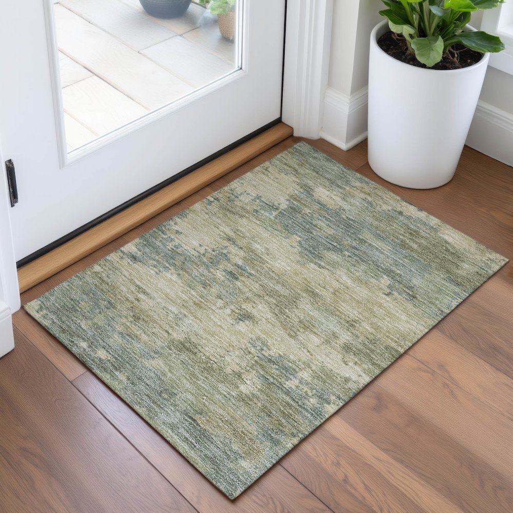 Machine Washable Indoor/Outdoor Chantille ACN2075 Seafoam 1'8" x 2'6" Rug. Picture 5