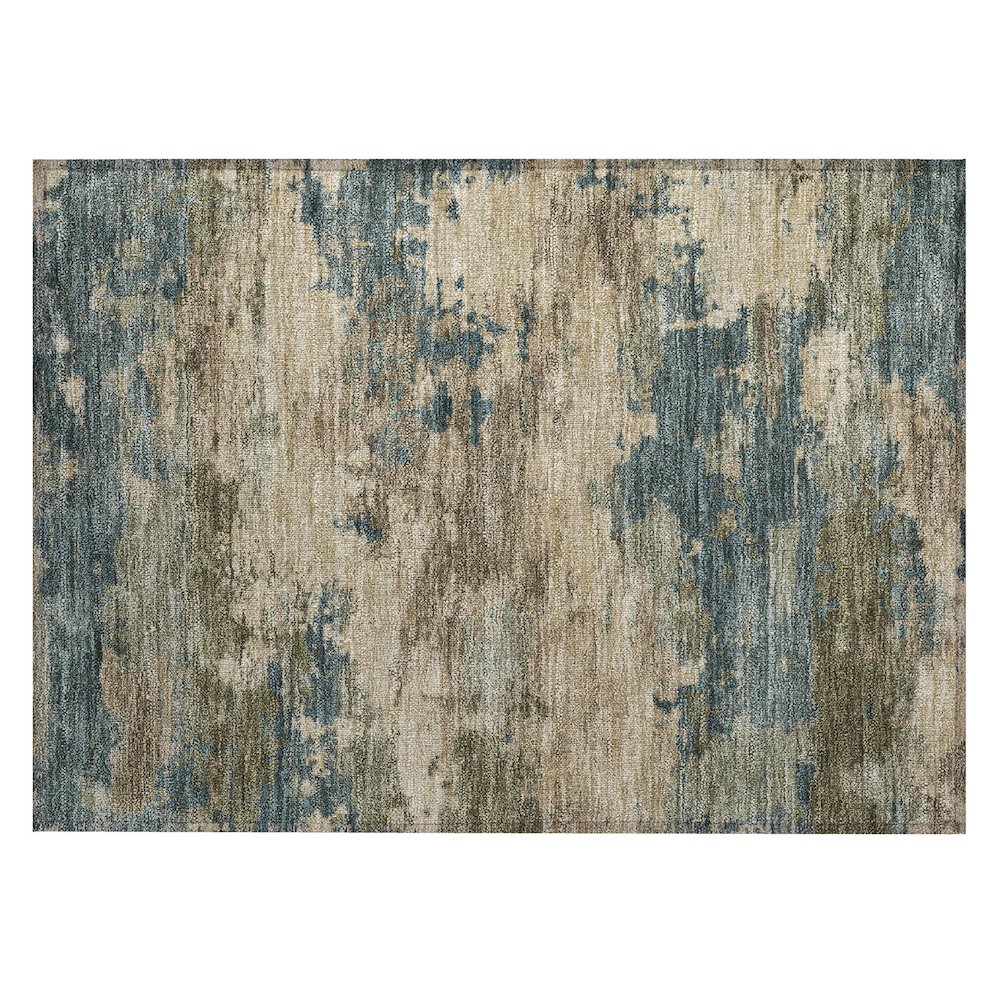 Machine Washable Indoor/Outdoor Chantille ACN2075 Teal 1'8" x 2'6" Rug. Picture 1