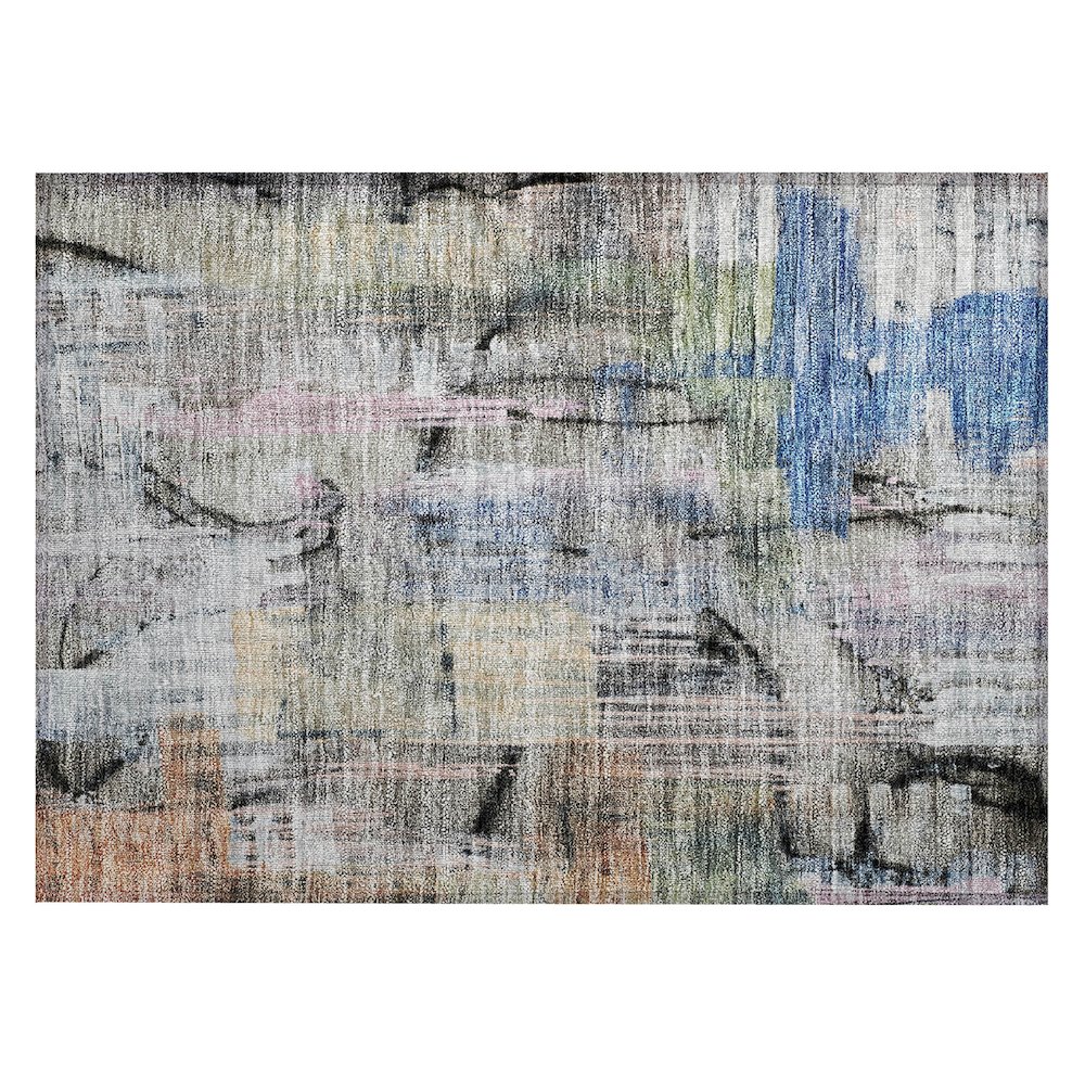 Machine Washable Indoor/Outdoor Chantille ACN2076 Blue 1'8" x 2'6" Rug. Picture 1