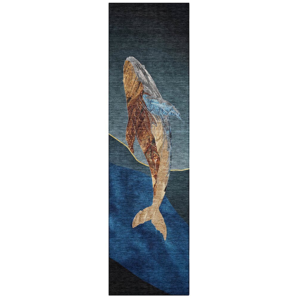 Machine Washable Indoor/Outdoor Chantille ACN2078 Blue 2'3" x 7'6" Runner Rug. Picture 1