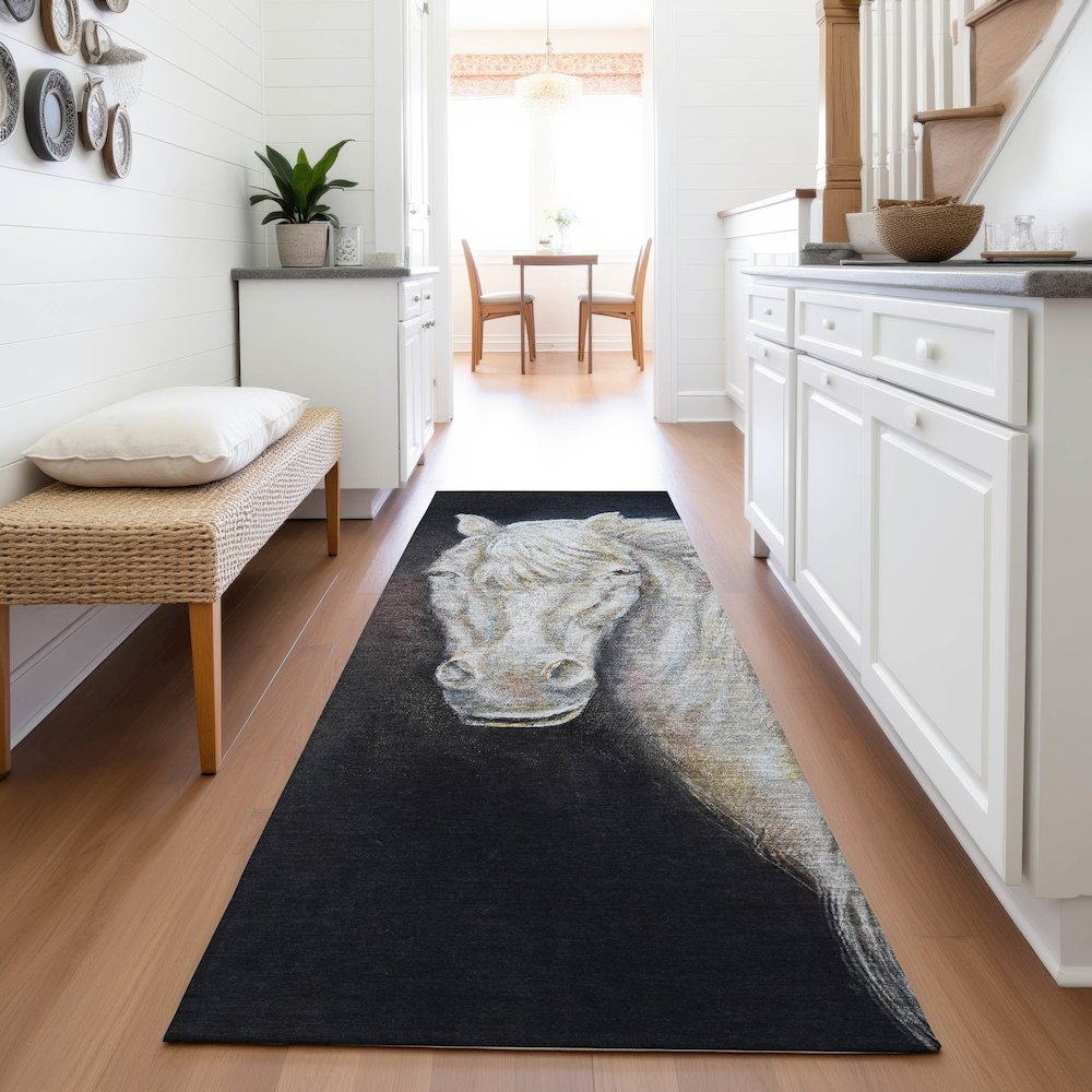 Machine Washable Indoor/Outdoor Chantille ACN2080 Ivory 2'3" x 7'6" Runner Rug. Picture 5