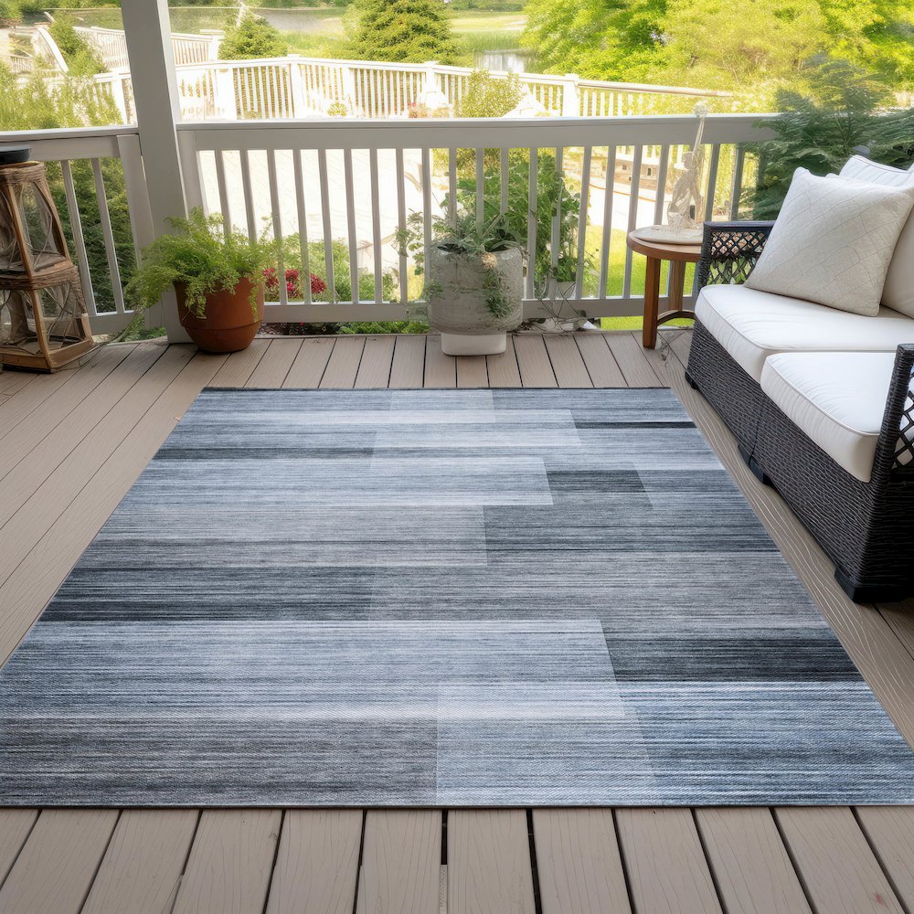 Machine Washable Indoor/Outdoor Chantille ACN2082 Denim 2'6" x 3'10" Rug. Picture 8