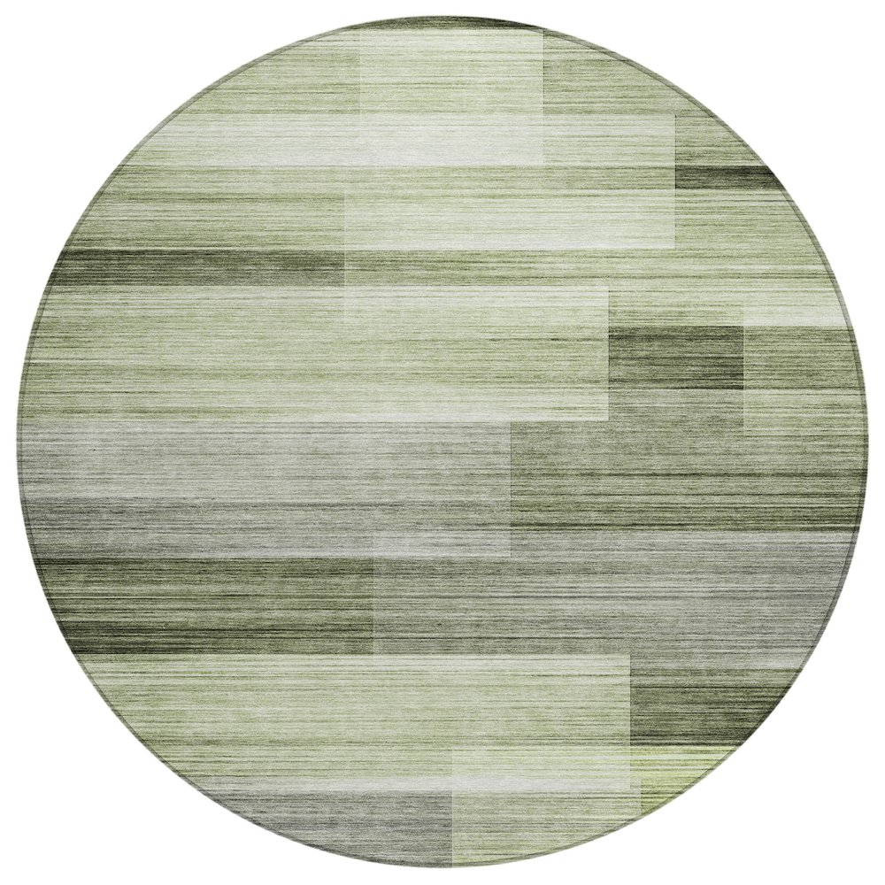 Machine Washable Indoor/Outdoor Chantille ACN2082 Green 8' x 8' Round Rug. Picture 1