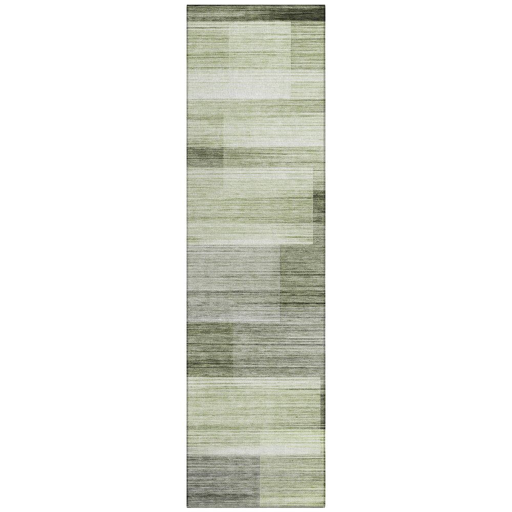 Machine Washable Indoor/Outdoor Chantille ACN2082 Green 2'3" x 7'6" Runner Rug. Picture 1