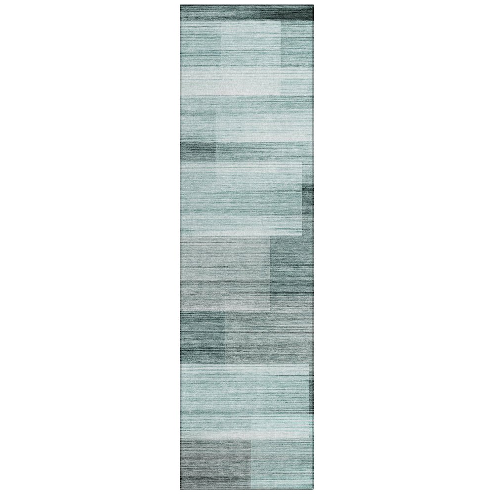 Machine Washable Indoor/Outdoor Chantille ACN2082 Teal 2'3" x 7'6" Runner Rug. Picture 1