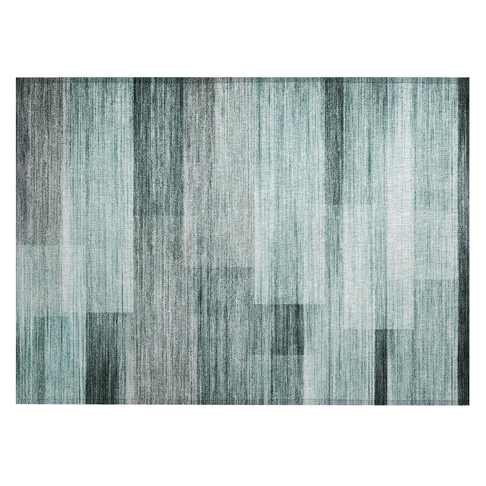 Machine Washable Indoor/Outdoor Chantille ACN2082 Teal 1'8" x 2'6" Rug. Picture 1