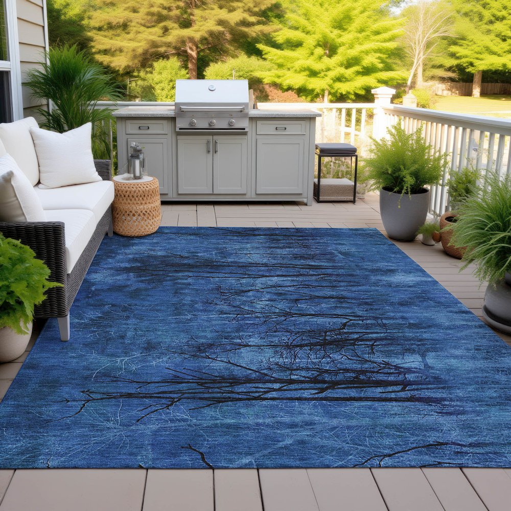 Machine Washable Indoor/Outdoor Chantille ACN2083 Blue 2'6" x 3'10" Rug. Picture 7