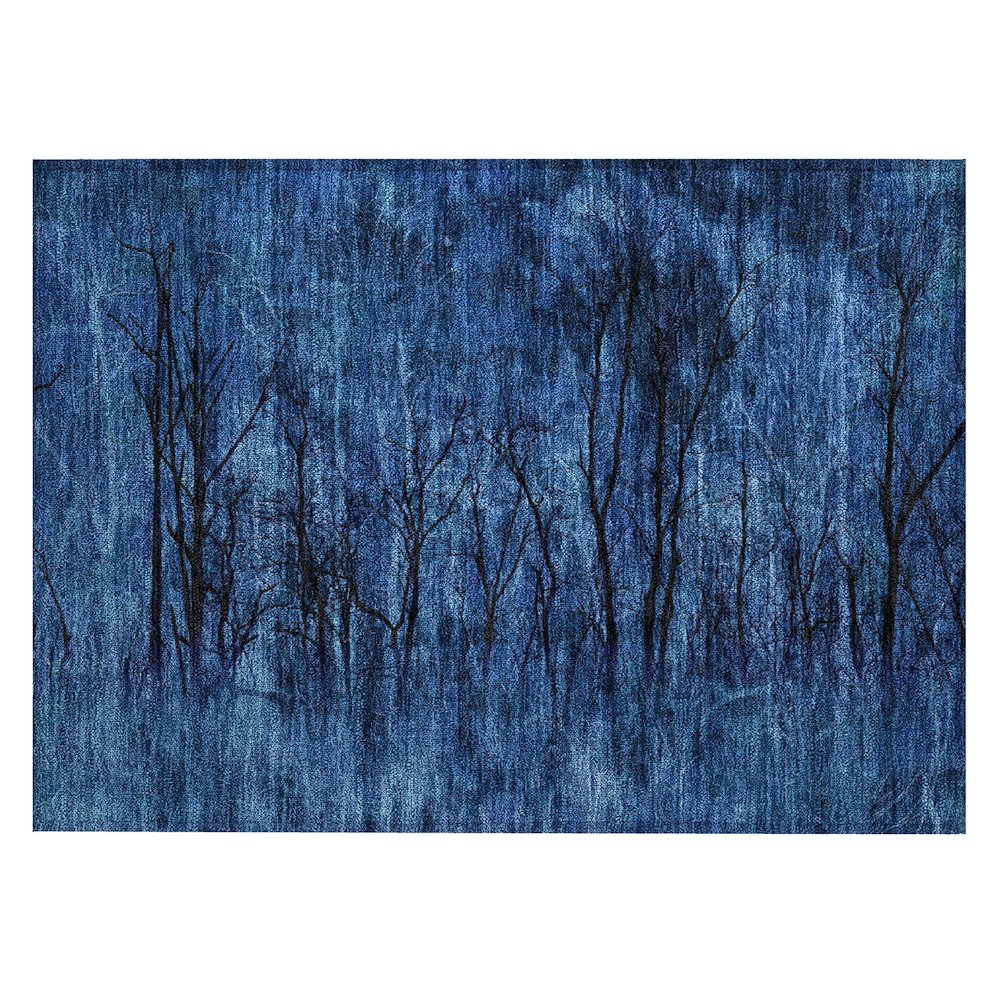 Machine Washable Indoor/Outdoor Chantille ACN2083 Blue 1'8" x 2'6" Rug. Picture 1