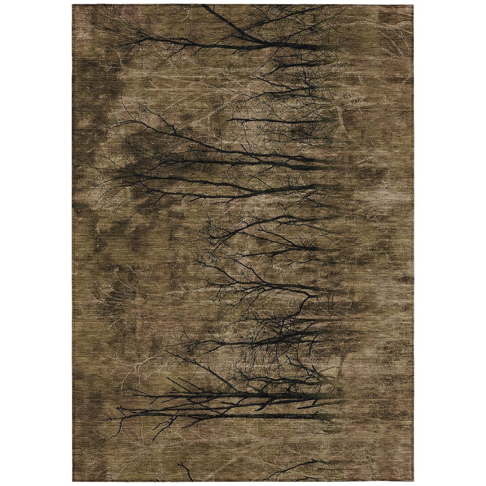 Machine Washable Indoor/Outdoor Chantille ACN2083 Brown 2'6" x 3'10" Rug. Picture 1