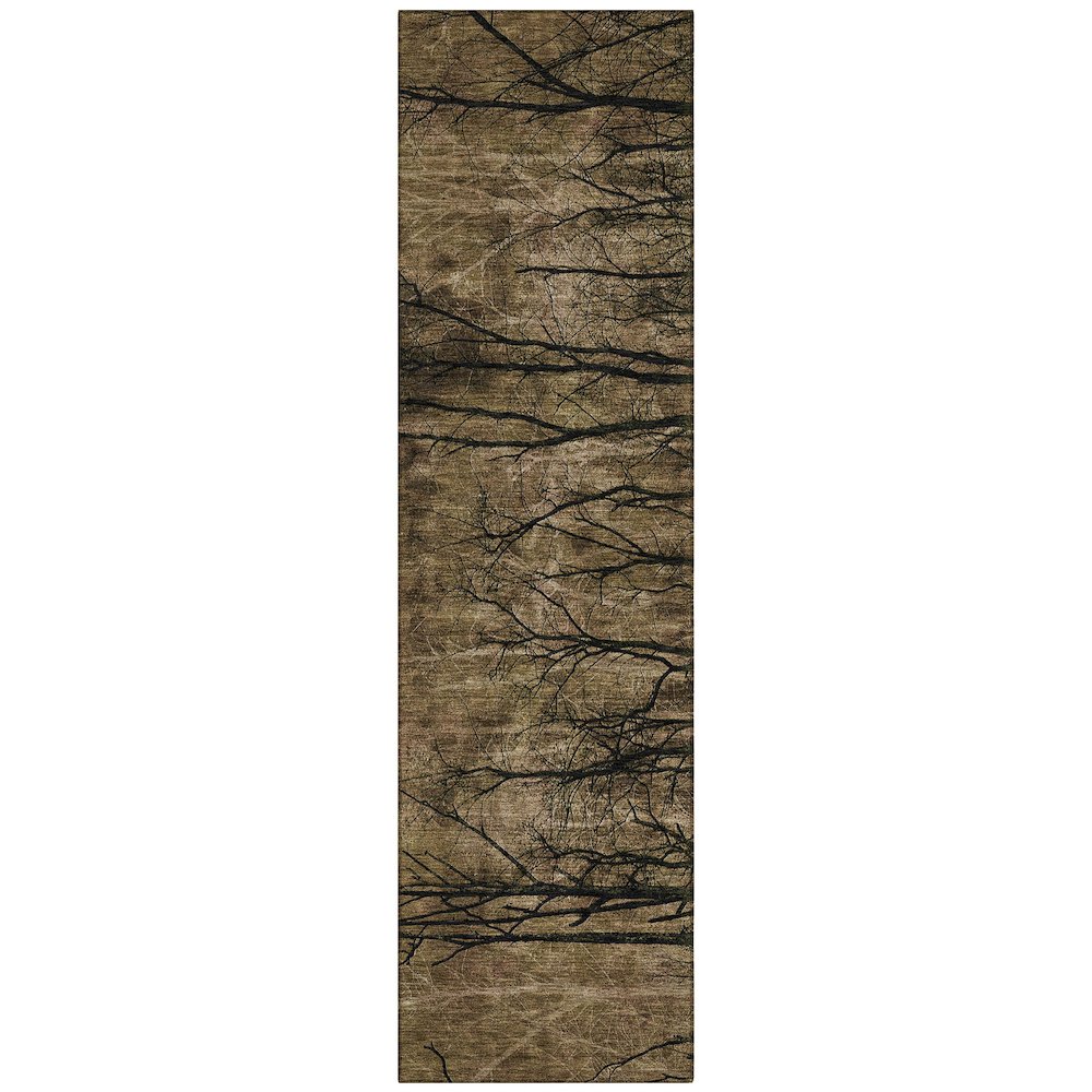 Machine Washable Indoor/Outdoor Chantille ACN2083 Brown 2'3" x 7'6" Runner Rug. Picture 1