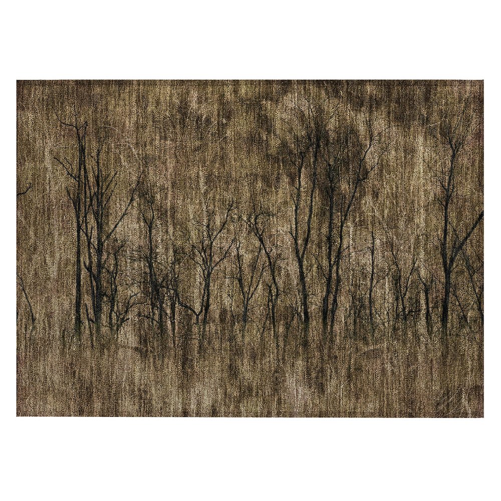 Machine Washable Indoor/Outdoor Chantille ACN2083 Brown 1'8" x 2'6" Rug. Picture 1